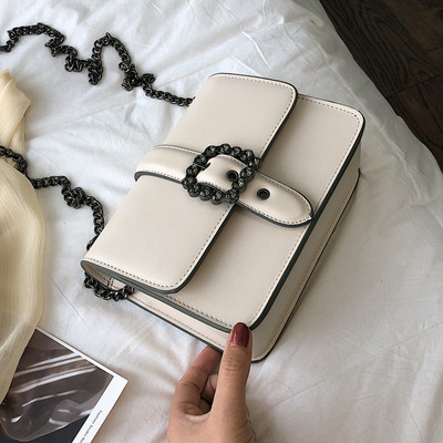 Geanta dama cu catarama si decor cu pietre colorate in patru culori