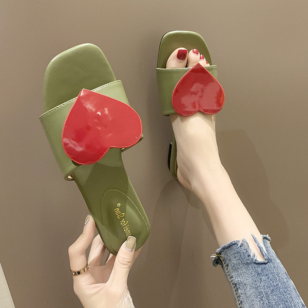 Papuci casual dama in alb, verde si galben