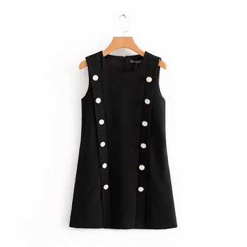 Fehér és fekete gombos női ruha