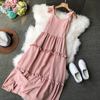 Rochie moderna de dama cu bretele in patru culori