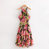 Rochie sigiliu dama cu spatele gol si model floral