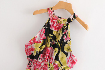 Rochie sigiliu dama cu spatele gol si model floral