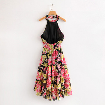 Rochie sigiliu dama cu spatele gol si model floral