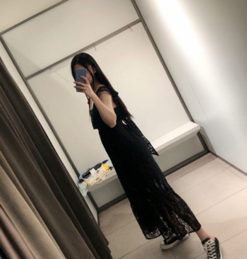 Rochie de dama din dantela cu spatele gol in negru