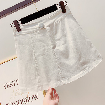 Дамска дънкова пола с копче в три цвята