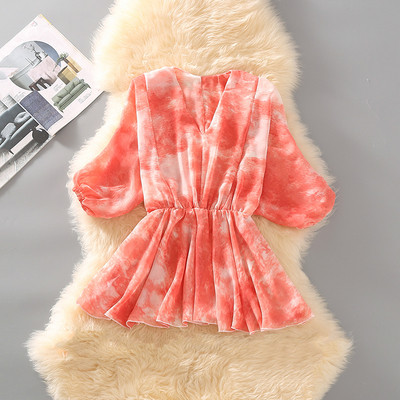 Bluză de damă elegantă cu decolteu în V și mâneci 3/4 în mai multe culori