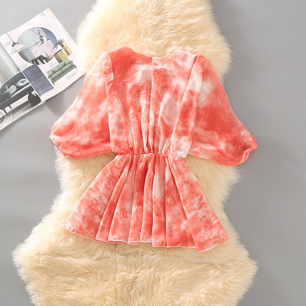 Bluză de damă elegantă cu decolteu în V și mâneci 3/4 în mai multe culori