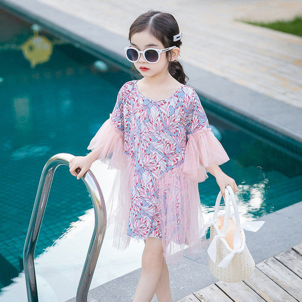 Modern gyerekruha tüll és O-nyakú