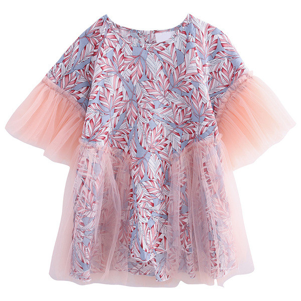 Modern gyerekruha tüll és O-nyakú