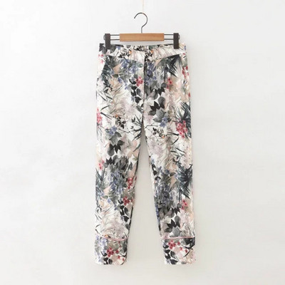 Pantaloni de dama cu model floral