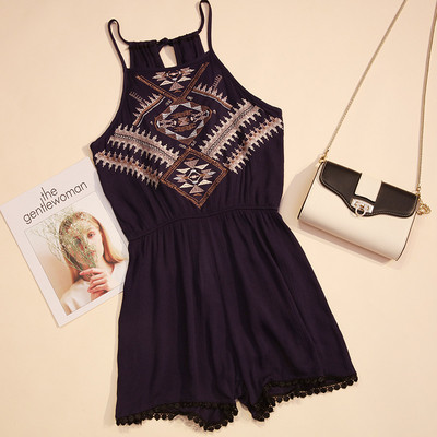 Γυναικεία ολόσωμη φόρμα casual με κεντήματα σε διάφορα χρώματα