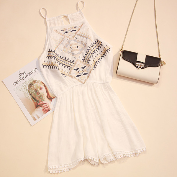 Γυναικεία ολόσωμη φόρμα casual με κεντήματα σε διάφορα χρώματα