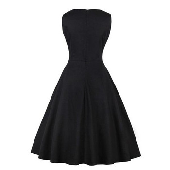 Modern női ruha fekete színben flamingóval