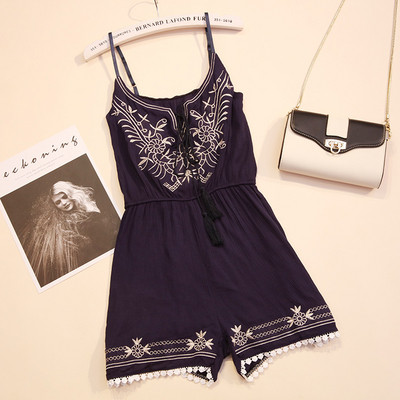 Καλοκαιρινή γυναικεία ολόσωμη φόρμα με λεπτές λουρίδες σε τέσσερα χρώματα