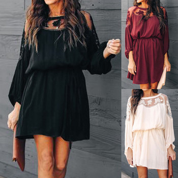 Stílusos női ruha csipkével, három színben