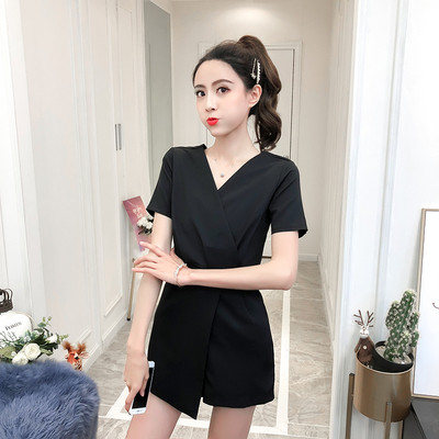 Κομψή Γυναικεία ολόσωμη φόρμα με V λαιμό σε μαύρο και μπορντό χρώμα