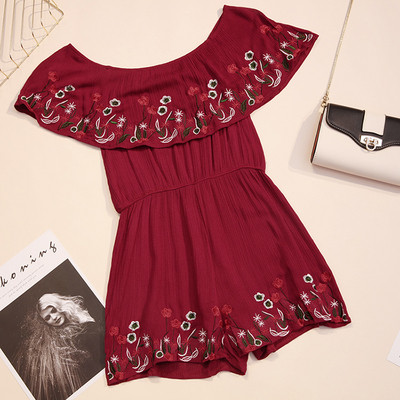 Κομψές γυναικείες ολόσωμες φόρμες με floral κεντήματα σε διάφορα χρώματα