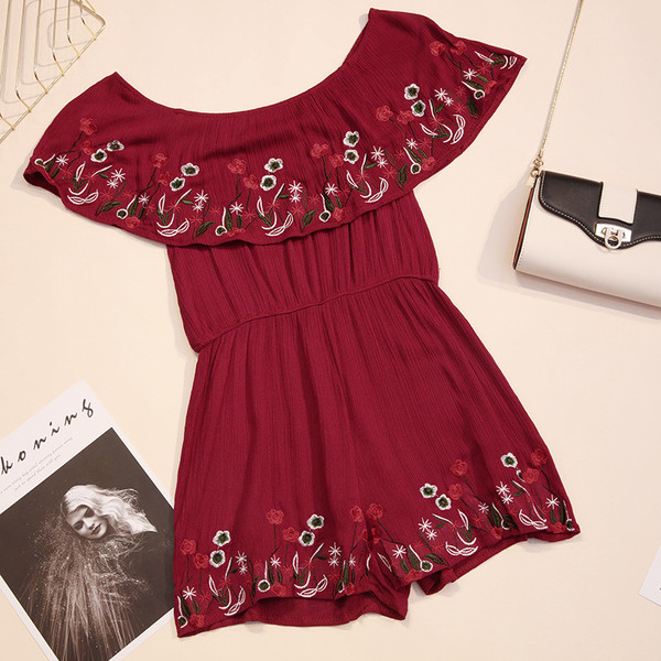 Κομψές γυναικείες ολόσωμες φόρμες με floral κεντήματα σε διάφορα χρώματα