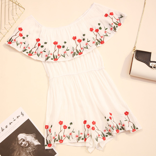 Κομψές γυναικείες ολόσωμες φόρμες με floral κεντήματα σε διάφορα χρώματα