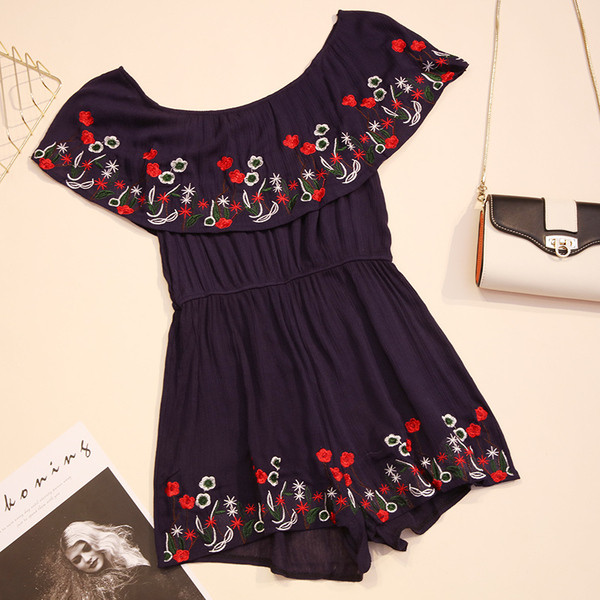 Κομψές γυναικείες ολόσωμες φόρμες με floral κεντήματα σε διάφορα χρώματα