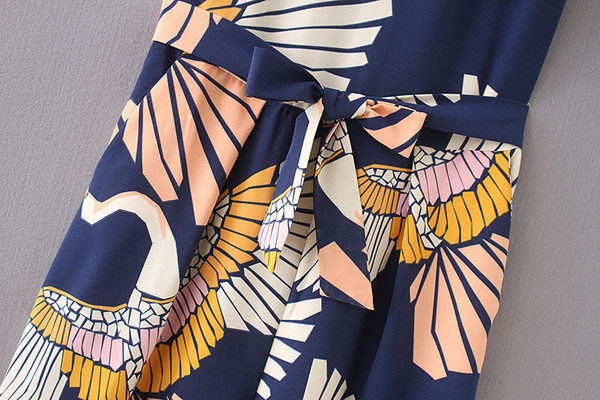 Γυναικείες αμάνικες φόρμες σε μπλε χρώμα με εκτύπωση