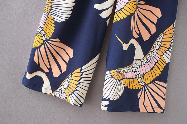 Γυναικείες αμάνικες φόρμες σε μπλε χρώμα με εκτύπωση