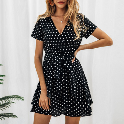 Rochie elegantă de damă cu puncte în patru culori