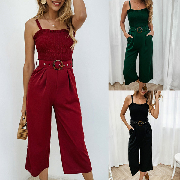 Stílusos női overál övvel, három színben