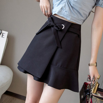 Stílusos női szoknya szalagos elemmel, három színben