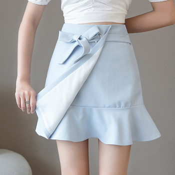 Stílusos női szoknya szalagos elemmel, három színben