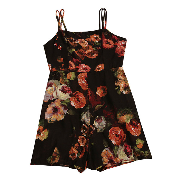 Γυναικεία ολόσωμη φόρμα με φυτικά μοτίβα σε δύο χρώματα