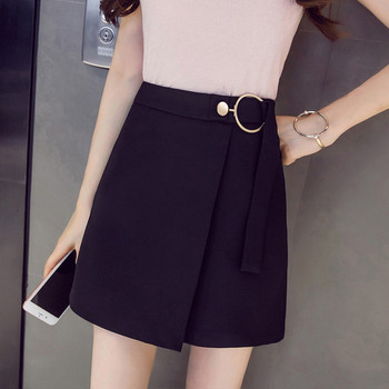 Fusta de dama moderna cu element metalic in alb, negru si rosu