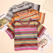 Színes női póló O-nyakkal több színben