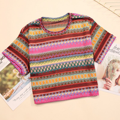 Színes női póló O-nyakkal több színben