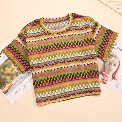 Színes női póló O-nyakkal több színben