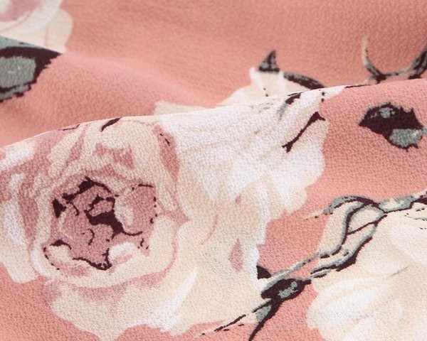 Rózsaszín széles és hosszú női nadrág virágmintával