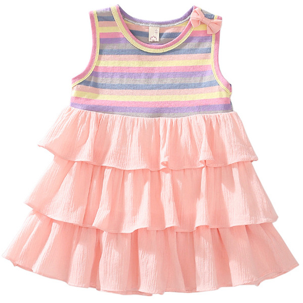 Modern gyerekruha rózsaszín és sárga szalaggal