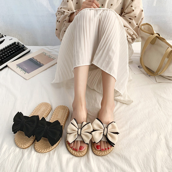 Papuci casual dama cu panglica in doua culori