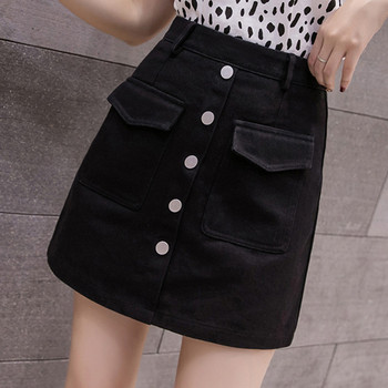 Női szoknya magas derékkal és gombokkal, különböző színekben