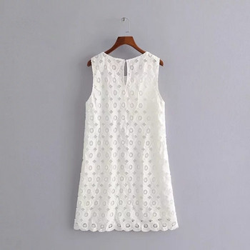 Női csipke ujjatlan ruha zsebekkel