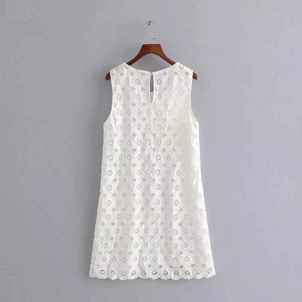 Női csipke ujjatlan ruha zsebekkel