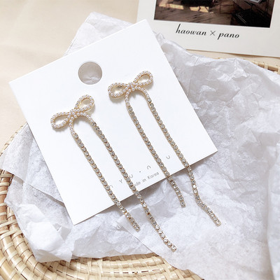 Cercei eleganti de dama cu panglica