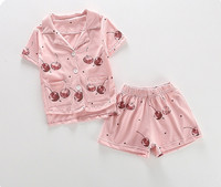 Pijamale pentru fete pentru copii - in roz si alb