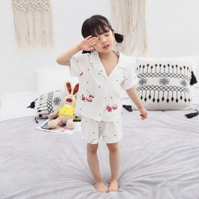 Pijamale pentru fete pentru copii - in roz si alb