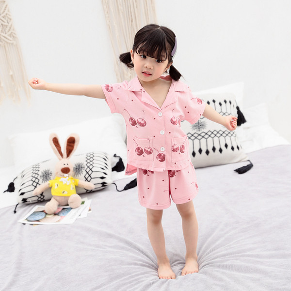 Pijamale pentru fete pentru copii - in roz si alb