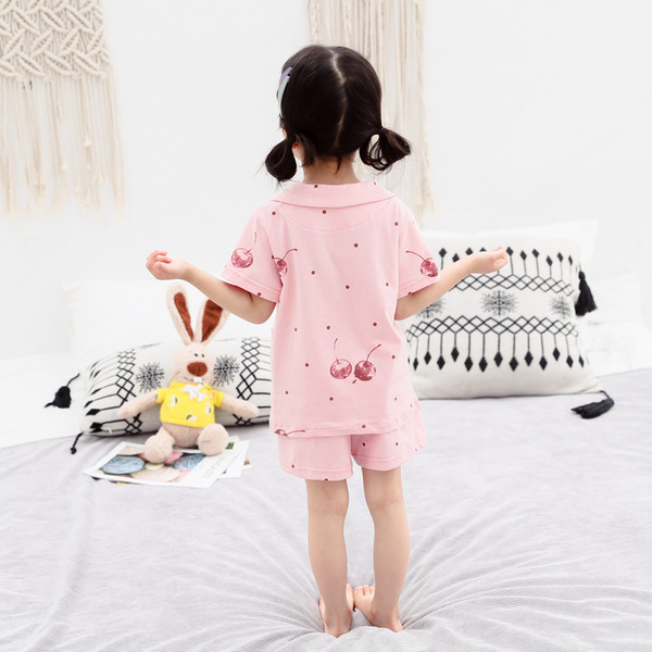 Pijamale pentru fete pentru copii - in roz si alb