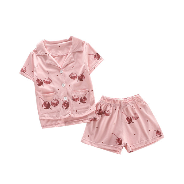 Pijamale pentru fete pentru copii - in roz si alb