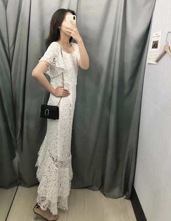 Rochie de dama lunga din dantela de culoare alba