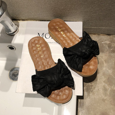 Alkalmi női papucs szalaggal, négy színben