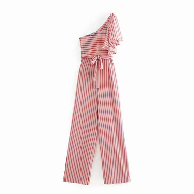 Női hosszú jumpruha egy vállval, derékkötővel